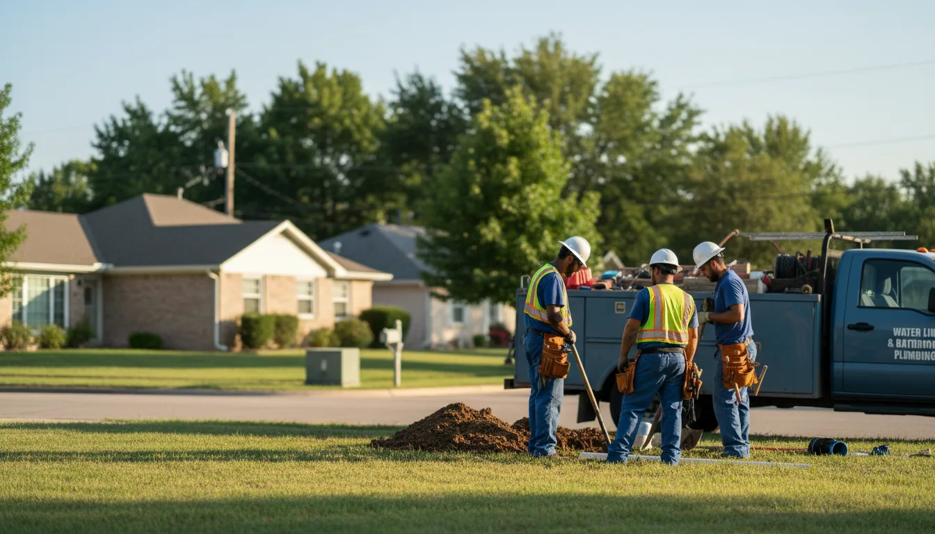 Residential water line and bathroom plumbing service in Edison, OH
